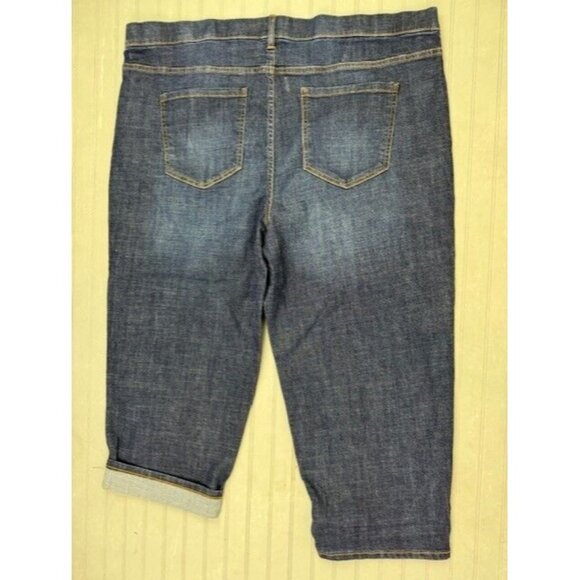 Time & Tru Size XXL 20 Womens Jeans Crop Pull On Stretch High Rise Dark … - Picture 3 of 3